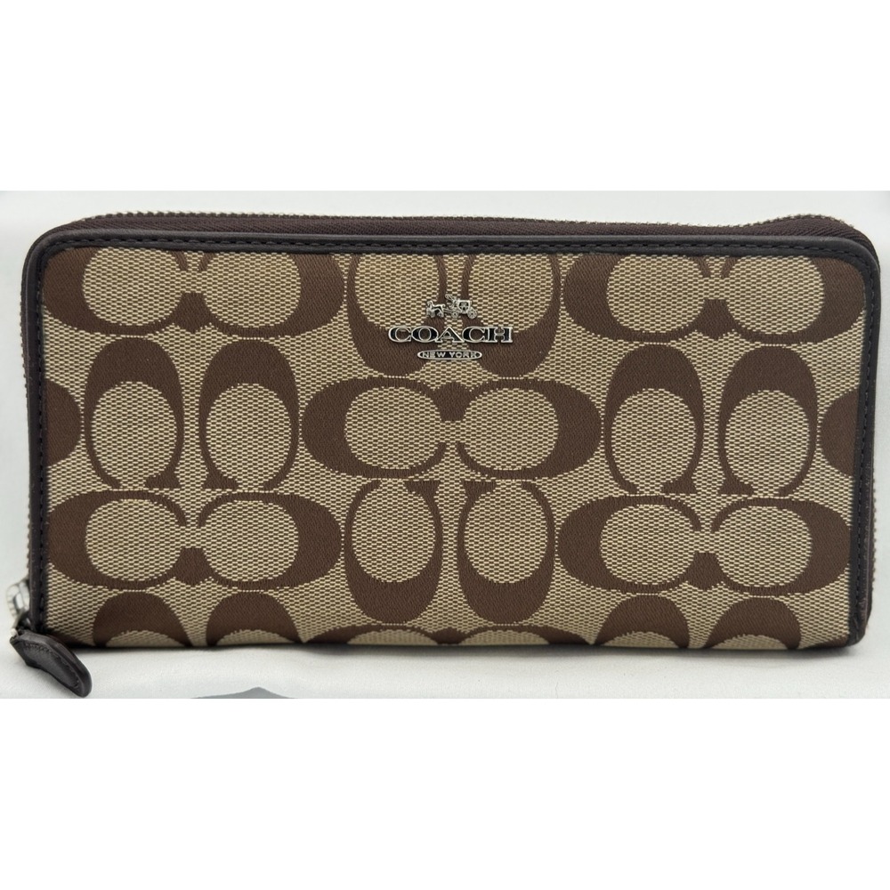 Coach Logo Zip Around Women's Wallet - 8" x 4"